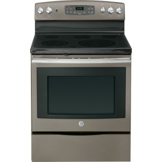 GE Smooth Surface Freestanding 5 Element 5.3 cu ft Self Cleaning with Steam Convection Electric Range (Slate) (Common 30 in; Actual 29.875 in)