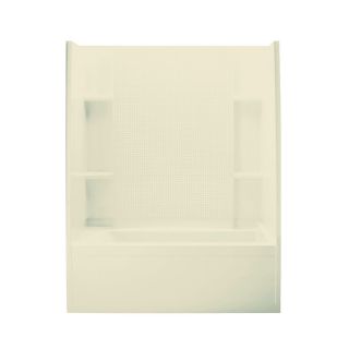 Sterling Accord AFD 76 in H x 60 in W x 36 in L Almond Polystyrene Wall 4 Piece Alcove Shower Kit with Bathtub