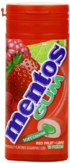 Mentos Gum   Red Fruit Lime, 15 Count, (Pack of 10)  Chewing Gum  Grocery & Gourmet Food