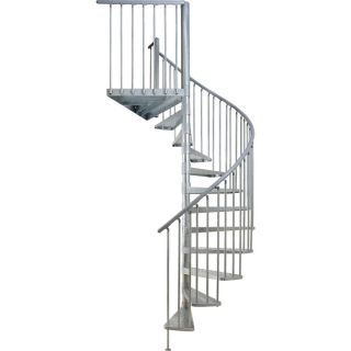 DOLLE 5 ft 1 in Toronto Galvanized Interior/Exterior Spiral Staircase Kit