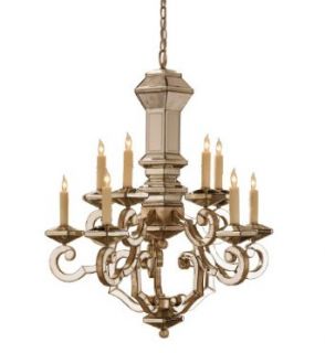 Currey and Company 9219 Domani Chandelier with Customizable Shades, Harlow Silver Leaf/Antique Mirror  