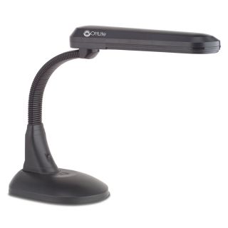 OttLite 17 1/2 in Adjustable Black Desk Lamp with Plastic Shade