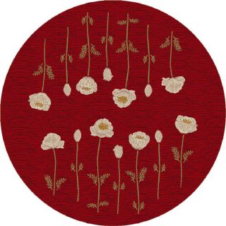 Milliken Poppy 7 ft 7 in x 7 ft 7 in Round Red/Pink Transitional Area Rug