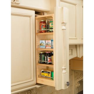 Rev A Shelf 6 in W x 11.13 in D x 42 in H 4 Tier Wood Pull Out Cabinet Basket