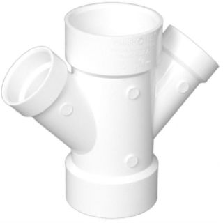 Charlotte Pipe 3 in x 3 in x 2 in x 2 in Dia 45 Degree PVC Double Wye Fitting