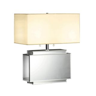 Absolute Decor 21 in Mirrored Indoor Table Lamp with Fabric Shade