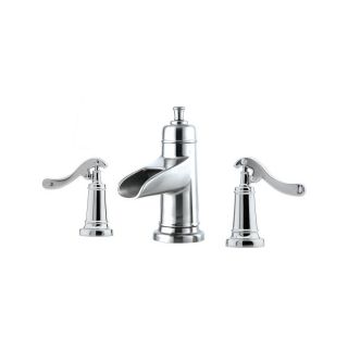Pfister Ashfield Polished Chrome 2 Handle Widespread WaterSense Labeled Bathroom Sink Faucet (Drain Included)