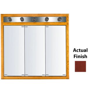 KraftMaid Formal 35 3/4 in x 33 3/4 in Cabernet Lighted Cherry Surface Mount and Recessed Medicine Cabinet