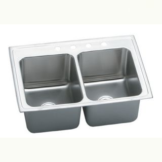 Elkay Double Basin Drop In Stainless Steel Kitchen Sink