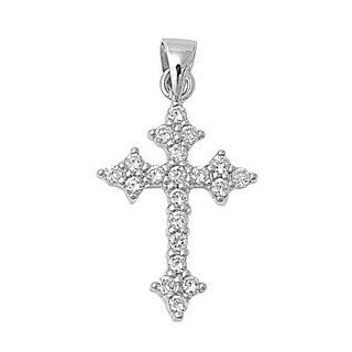 925 Sterling Silver Cross Pendant W/cz Comes with Gift BOX Jewelry