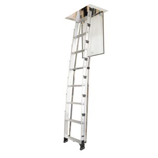 Werner 8 ft Aluminum 250 lb Telescoping Type I Attic Ladder