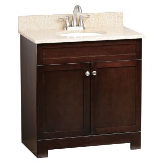 Style Selections Broadway 31 in x 19 in Espresso Undermount Single Sink Bathroom Vanity with Granite Top
