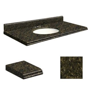 Transolid 43 in W x 22 in D Uba Verde Granite Undermount Single Sink Bathroom Vanity Top
