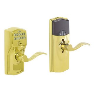 Schlage LiNK Bright Brass Residential Electronic Door Lever