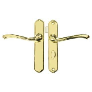 WRIGHT PRODUCTS 5.5 in Polished Brass Screen Door and Storm Door Georgian Lever Latch