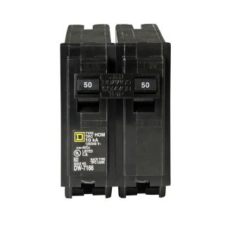 Square D Homeline 50 Amp Double Pole Circuit Breaker