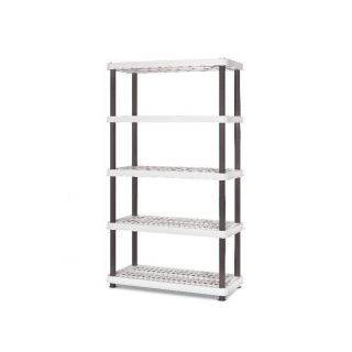 Style Selections 72 in H x 36 in W x 24 in D 5 Tier Plastic Freestanding Shelving Unit