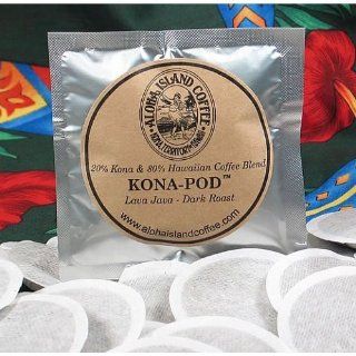 Aloha Island Kona Hawaiian Blend Coffee Pods, Lava Java Dark Roast, 24 Pods  Grocery & Gourmet Food