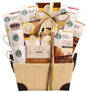 Wine Country Gift Baskets Starbucks Tazo Tea For Two  Gourmet Coffee Gifts  Grocery & Gourmet Food