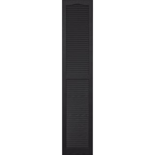 Vantage 2 Pack Black Louvered Vinyl Exterior Shutters (Common 74.5 in x 13.875 in; Actual 74.5 in x 13.875 in)