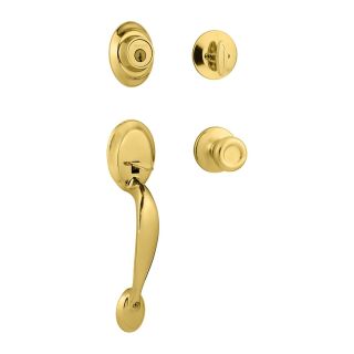 Kwikset Dakota Smartkey Polished Brass Residential Single Lock Keyed Door Handleset