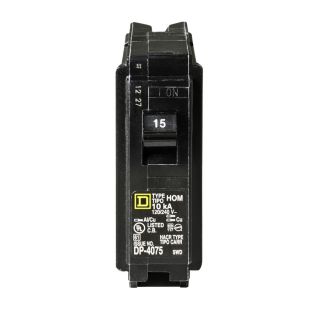 Square D Homeline 15 Amp Single Pole Circuit Breaker