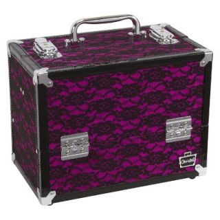 Caboodles Black with Pink Lace Cosmetic Case   9.5