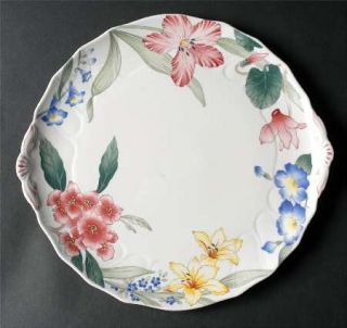 Villeroy & Boch Flora Bella Handled Cake Plate, Fine China Dinnerware   Swirled,