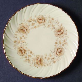 Lenox China Coquette Bread & Butter Plate, Fine China Dinnerware   Brown Roses &
