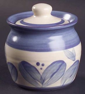 Pfaltzgraff Villa Flora Sugar Bowl & Lid, Fine China Dinnerware   Blue Leaf,Flow
