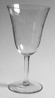 Fostoria Lotus Clear/Optic (#766,Etch#232) Water Goblet   Stem #766, Clear    Op