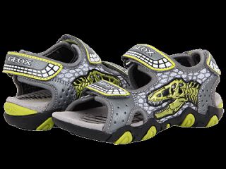 Geox Kids Jr Sandal Strike Dinosaur Boys Shoes (Gray)