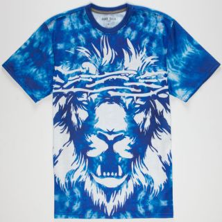 Tie Dye Lion Mens T Shirt Blue In Sizes Xx Large, Large, X Large, Med