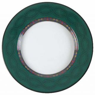 Dansk Emerald Braid Bread & Butter Plate, Fine China Dinnerware   Quiltings, Gre