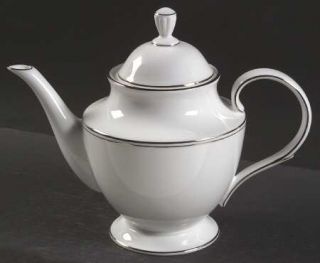 Lenox China Federal Platinum Teapot & Lid, Fine China Dinnerware   Classics Coll