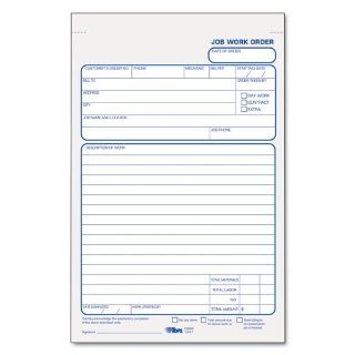 Job Work Order Pad, 5 1/2 x 8 1/2, Two Part Carbon, 50/Pad 