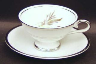 Grace Lady Diana Footed Demitasse Cup & Saucer Set, Fine China Dinnerware   Tan