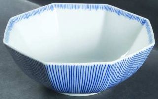 Fitz & Floyd Les Bands Blue 9 Octagonal Vegetable Bowl, Fine China Dinnerware  