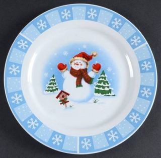 Merry Brite (China) Mbt2 Salad Plate, Fine China Dinnerware   Snowman,Snowflakes