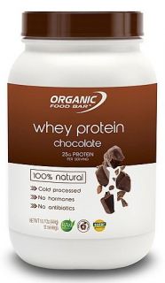 Organic Food Bar   Whey Protein 100% Natural Chocolate   15.7 oz.