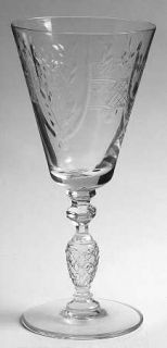 Sterling Crystal Chapel Water Goblet   Cut Floral & Lattice Design On Bowl