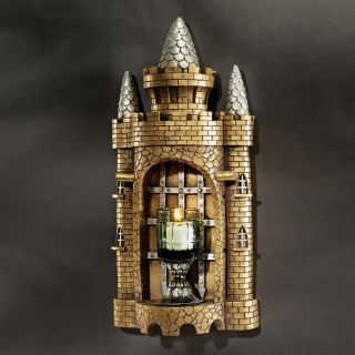 Design Toscano 8 in x 1.375 ft x 3.5 in Painted Interior Castle Tower Gothic Wall Sculpture Accent