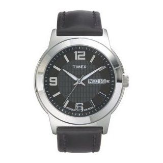 Timex Indiglo Silver Tone Leather Watch   T2E561   Men at  Men's Watch store.