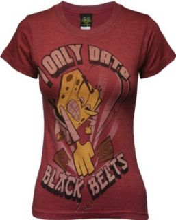SpongeBob SquarePants I Only Date Black Belts Juniors Girly T Shirt Clothing