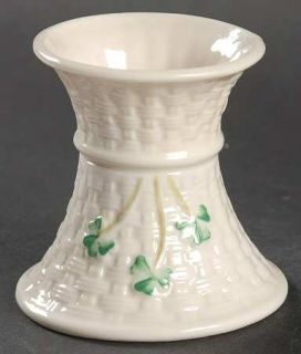 Belleek Pottery (Ireland) Shamrock Single Light Candlestick, Fine China Dinnerwa