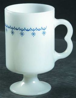 Corning Snowflake Blue (Corelle) Footed Mug, Fine China Dinnerware   Corelle,Blu