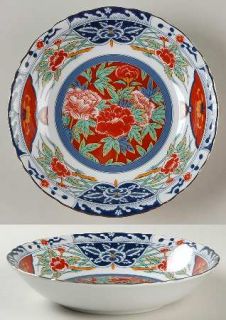 Gumps Kiku (Coupe) Coupe Soup Bowl, Fine China Dinnerware   Coupe,Blue&Rust Orie