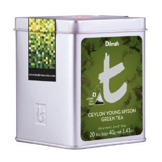 Dilmah Tea, Ceylon Young Hyson Green Tea, 20 Count Luxury Leaf Teabags (Pack of 2)  Grocery & Gourmet Food
