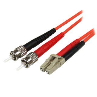 StarTech 5m Multimode 50/125 Duplex Fiber Patch Cable LC   ST / 50 Micron Fiber Optic Cable LC to ST Computers & Accessories