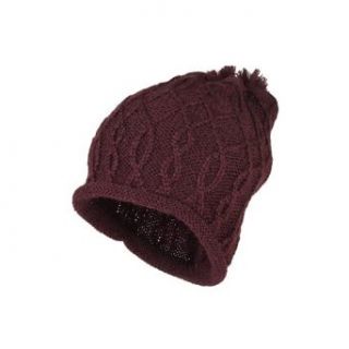 Infinity Selections Unisex Winter LE Knitted Slouch Beanie with Pom Pom 12005825 Burgundy One Size at  Mens Clothing store